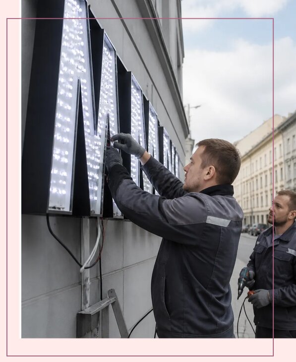 Изготовление и монтаж светодиодных LED вывесок в Биробиджане