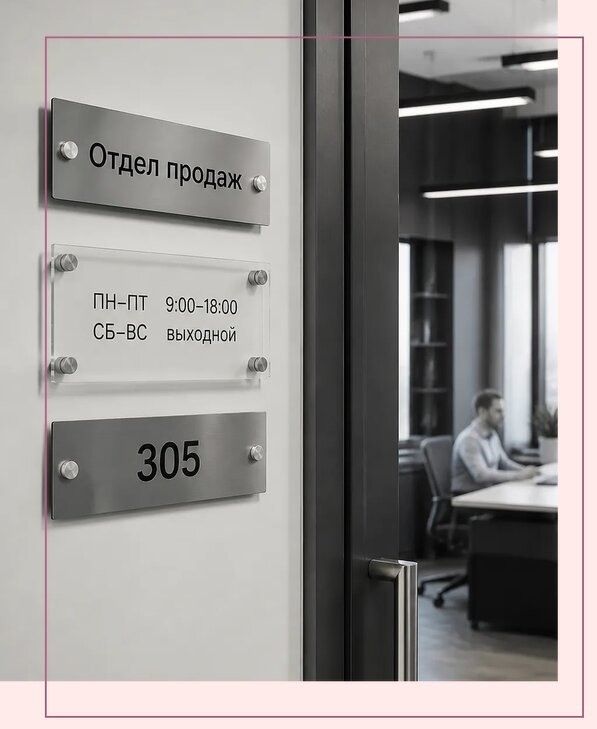 Офисные таблички на дверь в Биробиджане по цене от 4968 р. | Аванза-Брб
